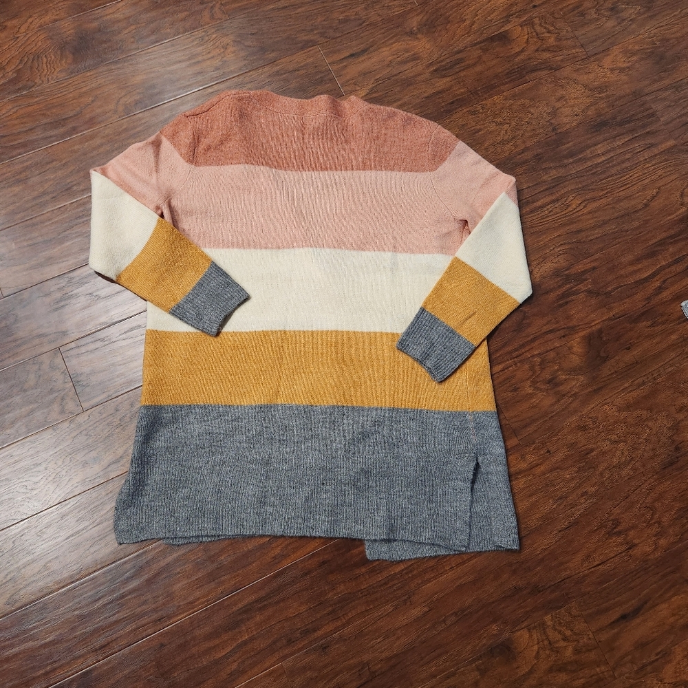 Modern Canvas Lightweight Multi Colored Cardigan - image 4